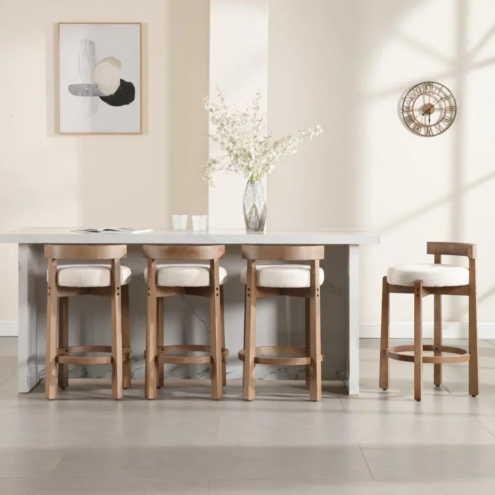 

Counter Stools with Back, Linen Upholstered Barstools