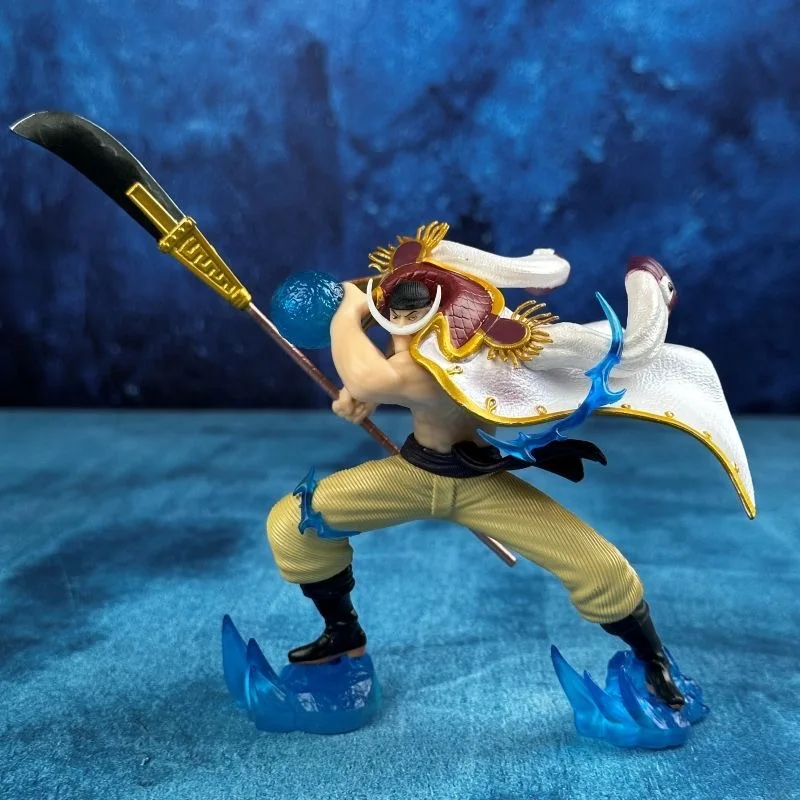 Bandai One Piece 11cm LX blanco barbudo One Piece batalla Pose estatua escena modelo Anime personaje caja conjunto hecho a mano