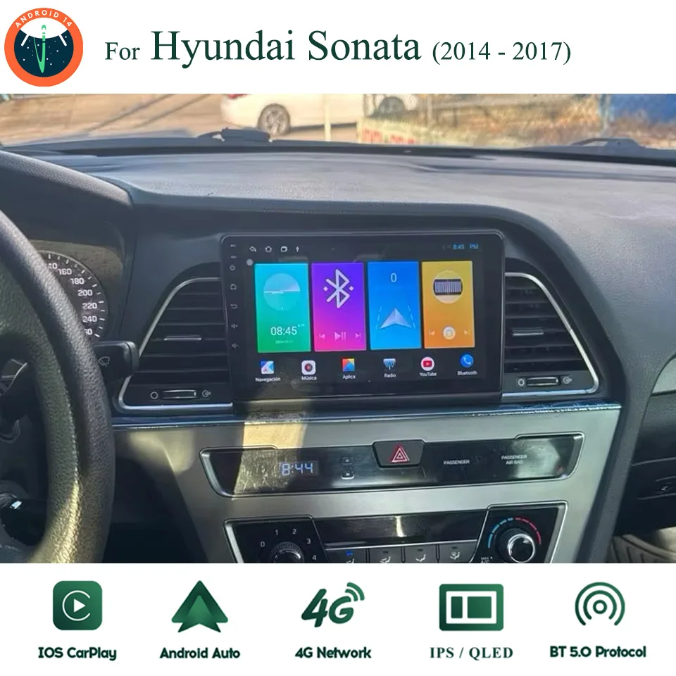 

8-ядерный Android 14,0 8G 128 ГБ автомобильный радиоприемник стерео GPS Navi DVD мультимедийный плеер для Hyundai Sonata 2014 2016 2018 магнитофон RDS