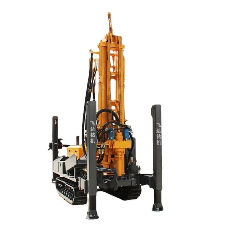 Crawler Diesel Engine Water Well Drilling Machine Borehole Rig Mine Drilling Rig Mobile Mounted Water Drilling