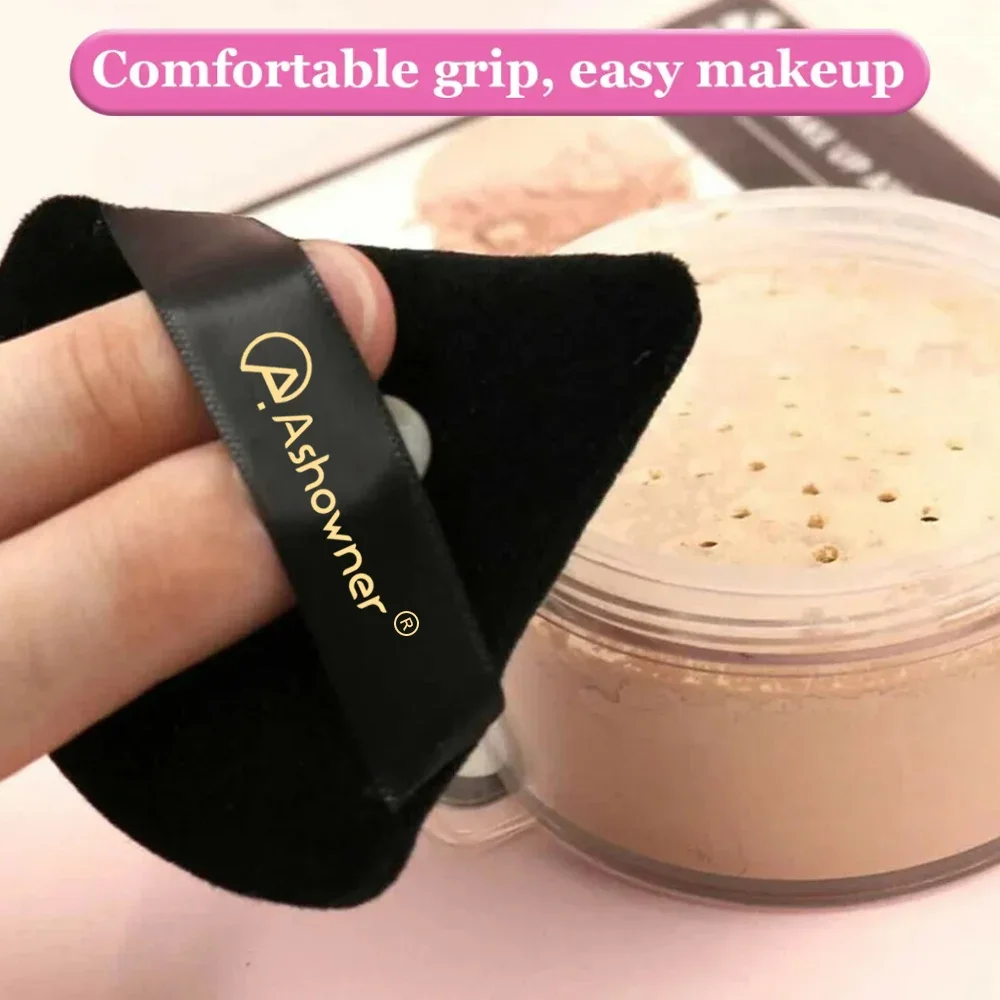 Miniesponja triangular de terciopelo para maquillaje facial, esponja de algodón suave para contorno de ojos, herramienta de maquillaje