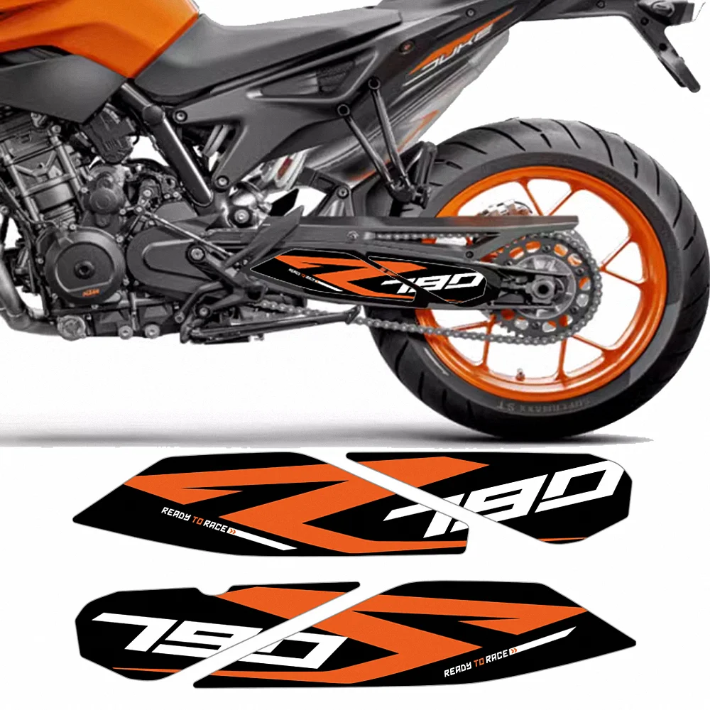 Pegatina de brazo basculante para motocicleta, calcomanía protectora de aventura para KTM Duke 790 890, accesorios de brazo oscilante R Duke790 Duke890 Duke890R 2024