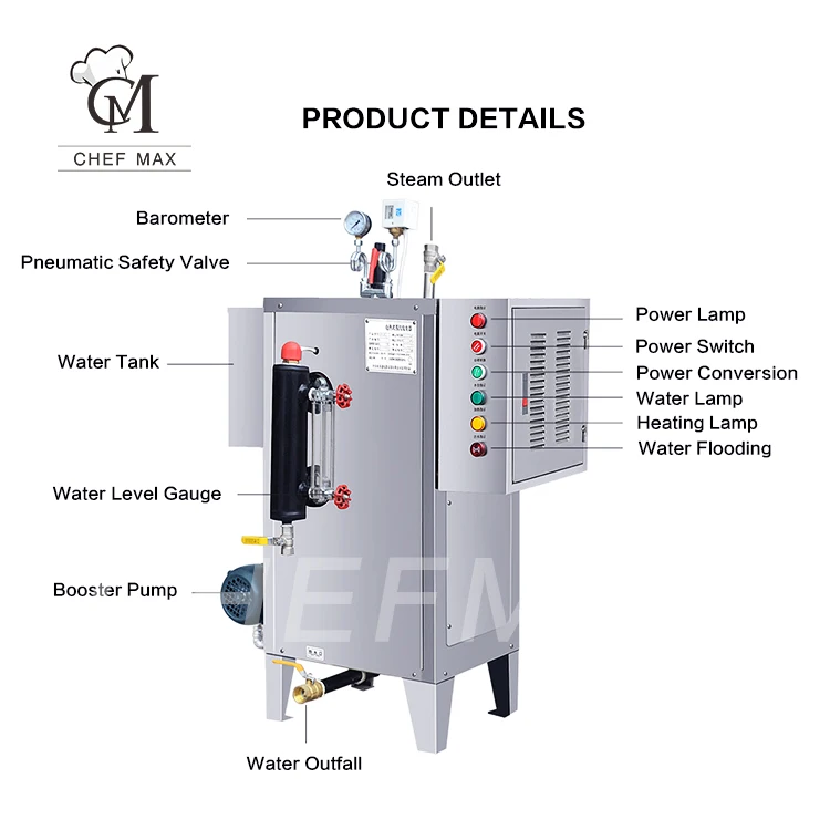 التجارية الصناعية المخصصة التلقائي الوجبات السريعة الكهربائية باخرة الغذاء المرجل مولد بخار كهربائي لخزانة التبخير #2