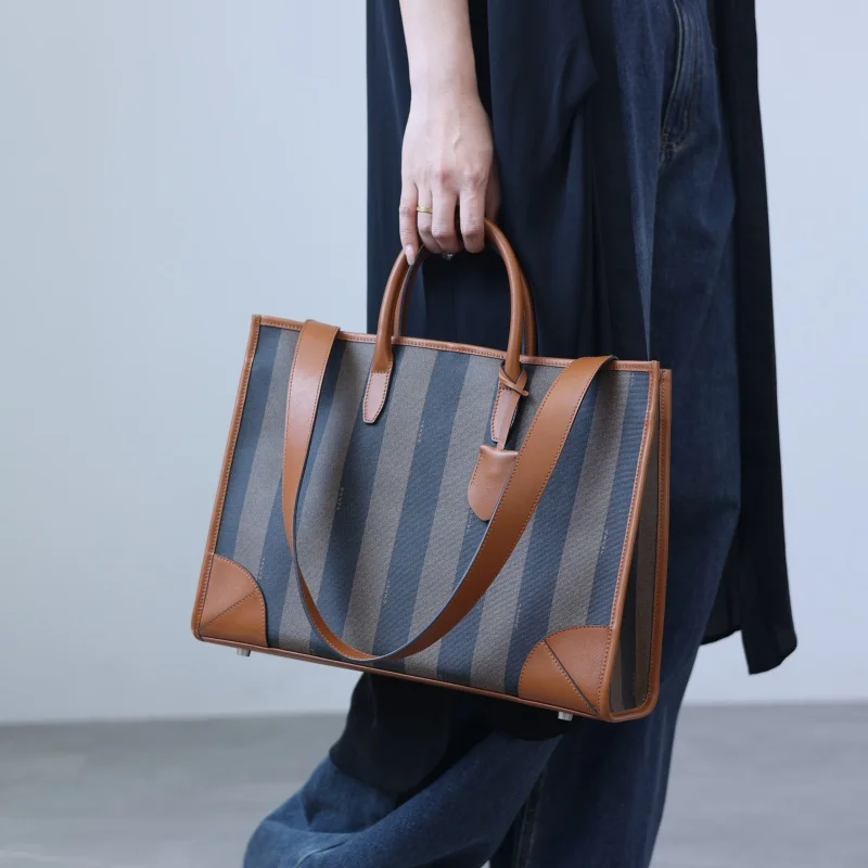 Women Large Capacity Tote With Computer Compartment Luxury Singler Shoulder Bags Detachable Shoulder Strap