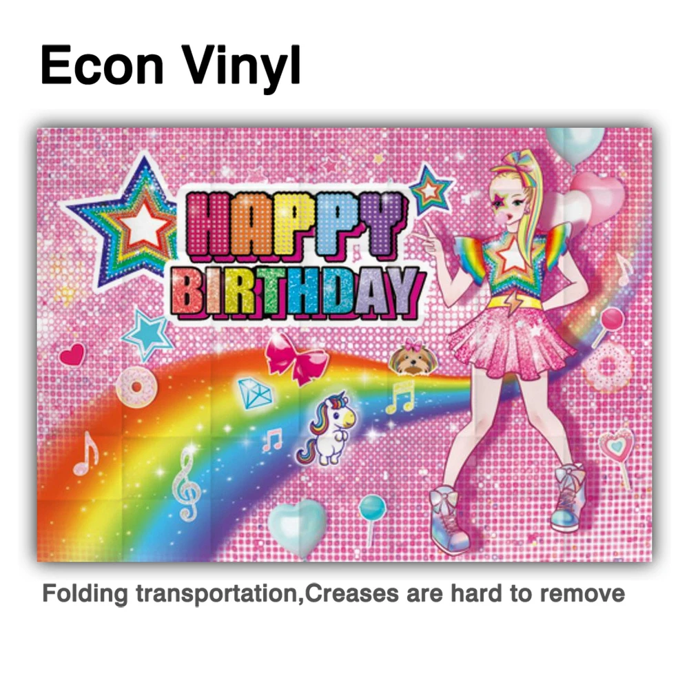 Allenjoy feliz aniversário tema pano de fundo meninas rosa brilho arco-íris estrela unicórnio chá de fraldas festa suprimentos decoração foto cabine