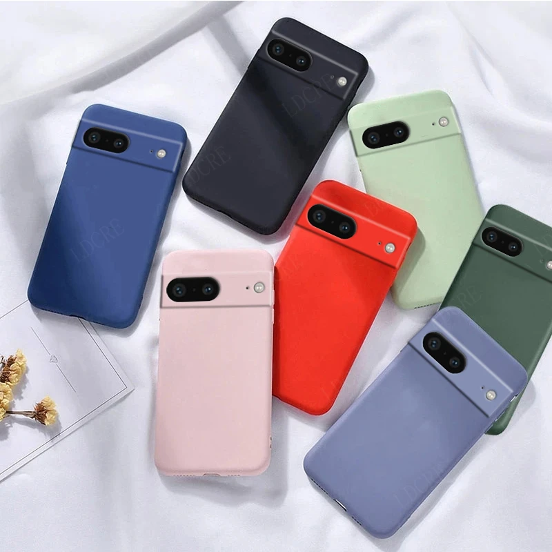 For Cover Google Pixel 8A Case Pixel 6 7 8 Pro 7A 6A 8A Capas Case Bumper Liquid Silicone Soft TPU Case Google Pixel 8A Fundas