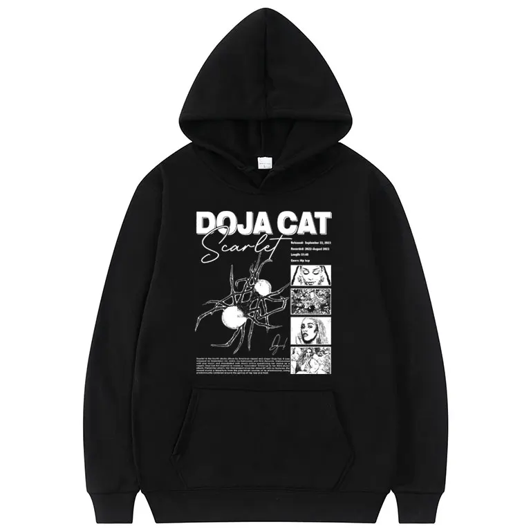 Singer Doja Cat Scarlet Music Album Graphic Hoodie Men Women Hip Hop Art Aesthetic Sweatshirt Male Cozy Cotton Oversized Hoodies