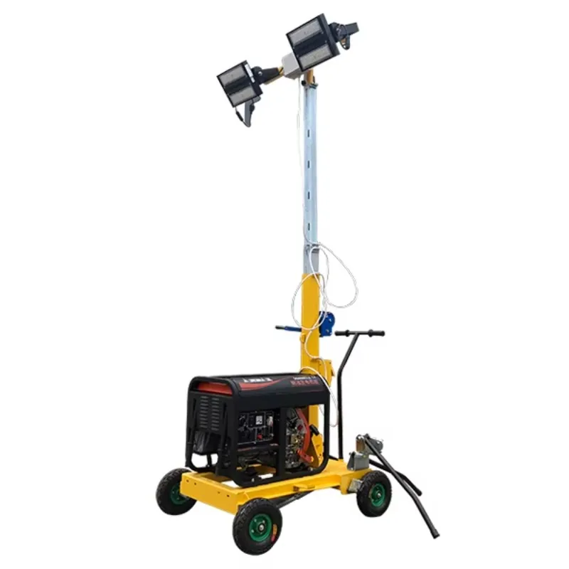 Portable Lighting Towers Diesel Generators 5-7m Hand-Cranked Masts Halide/LED Options Light Tower for Sale