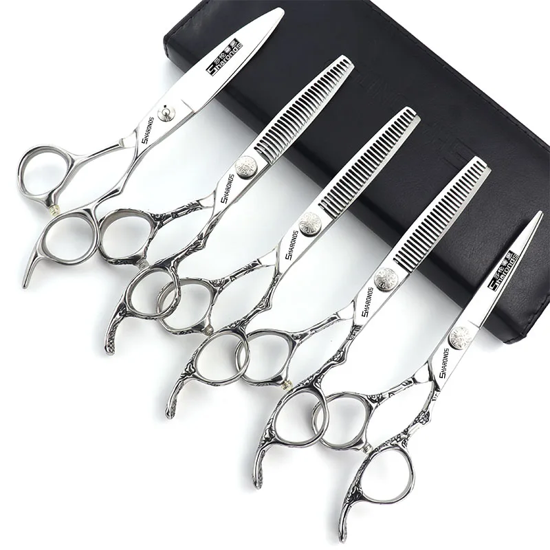 

Barber shop stylist's exclusive hair clippers, 6-inch flat scissors, thin tooth clippers, hair clipper set.