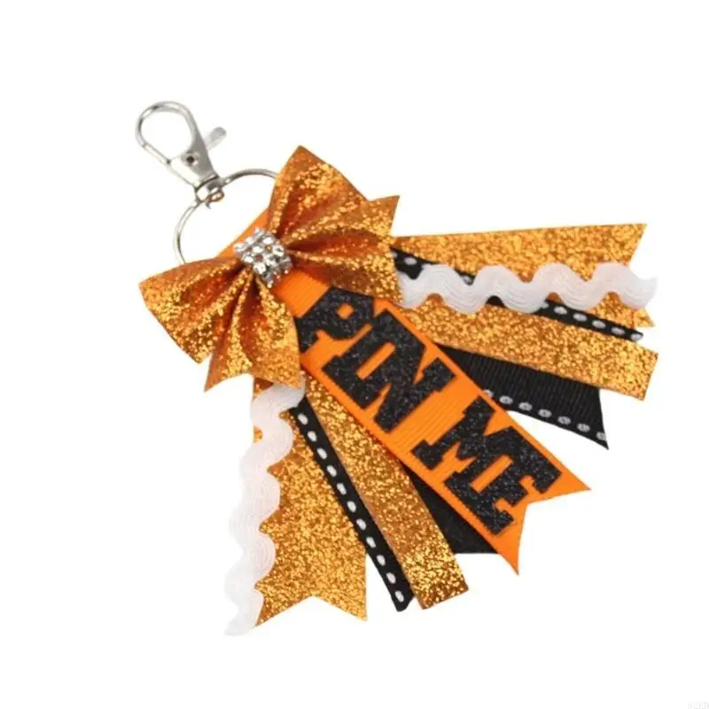 62KD Cheer Bows Keychains Bowknot Rings for Teen Girl Colorful Keychains