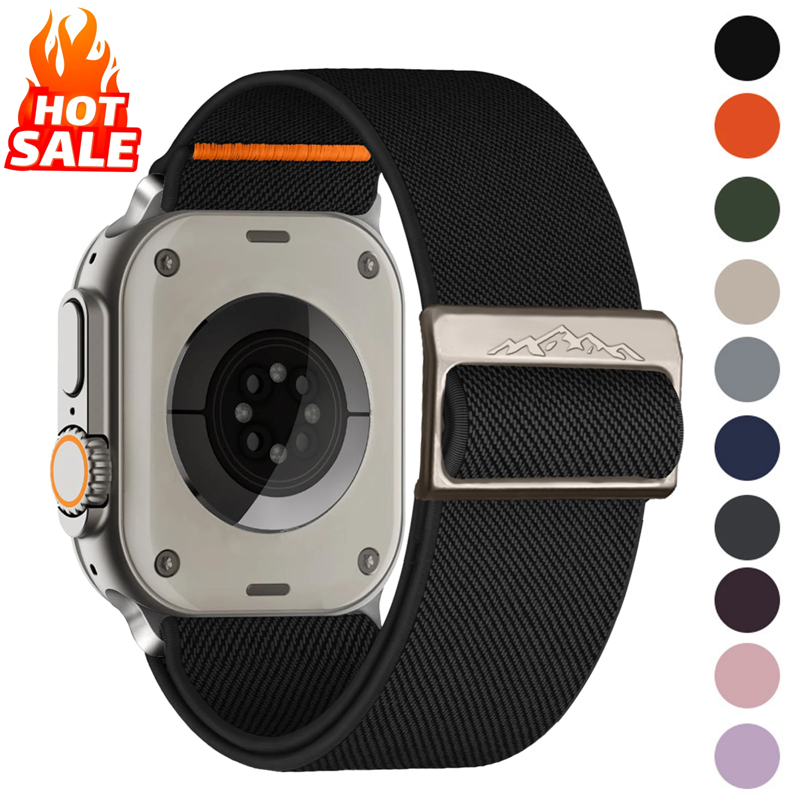 Nylon Strap For Apple Watch Ultra 4 3 2 Bands 49mm 46mm 45mm 44mm 40mm 41mm 42mm Bracelet iwatch Series 12 SE 11 10 9 7 8 6 5 4