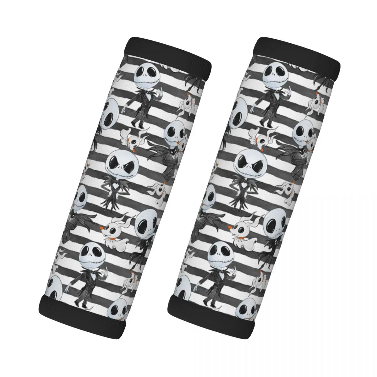 

Custom Jack Skellington Luggage Handle Wrap Suitcase Identifier 2 Pack Nightmare Before Christmas For Door Handle