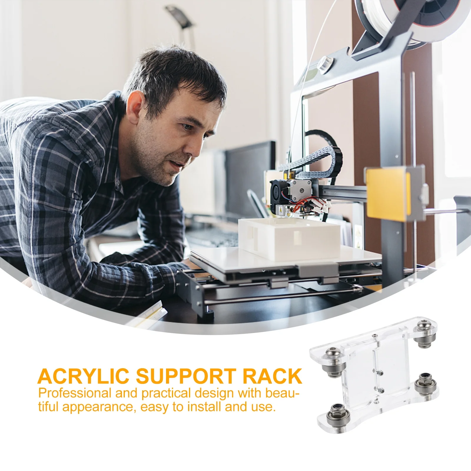 

1Pcs Clear Acrylic Filament Spool Holder Adjustable Printer Material Shelf Printing Wire Consumable Rack