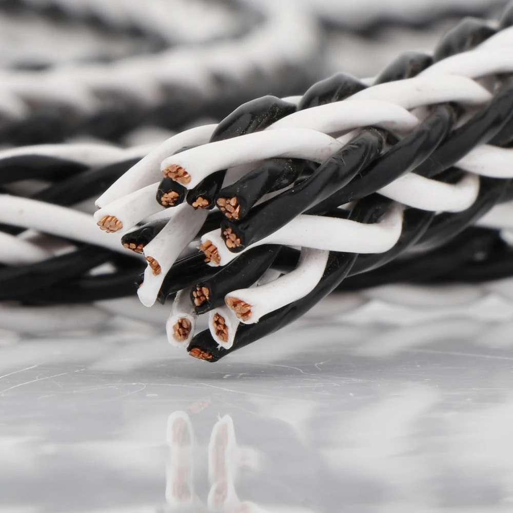 Trenzado de 8 hebras, núcleo de alambre plateado, auriculares Hifi, auriculares, Cable de actualización de auriculares DIY