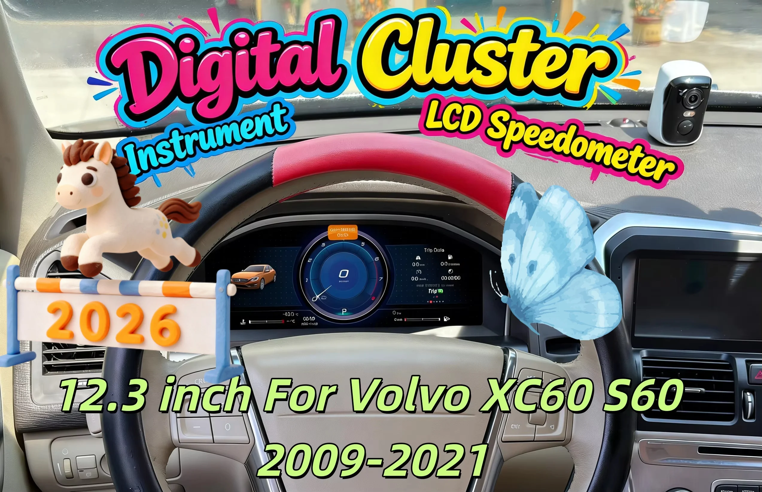 

For Volvo XC60 S60 2009-2021 Virtual Cockpit Dash Panel Speedometer Dashboard Digital Instrument Cluster Odometer Gauge 12.3"