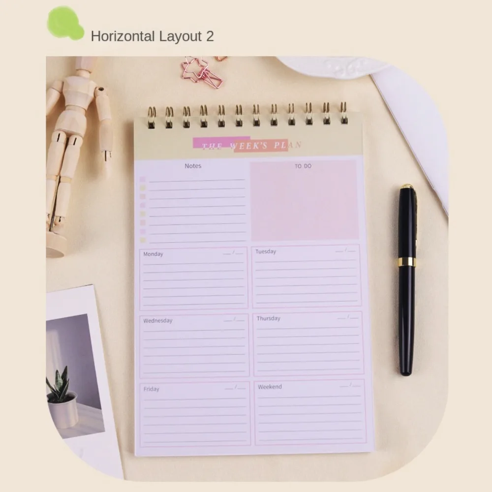 Espiral Notepad to Do List Notebook, Papelaria Plano, Agenda Livro, Delicado, Sem data, Planejador Semanal, Trabalho