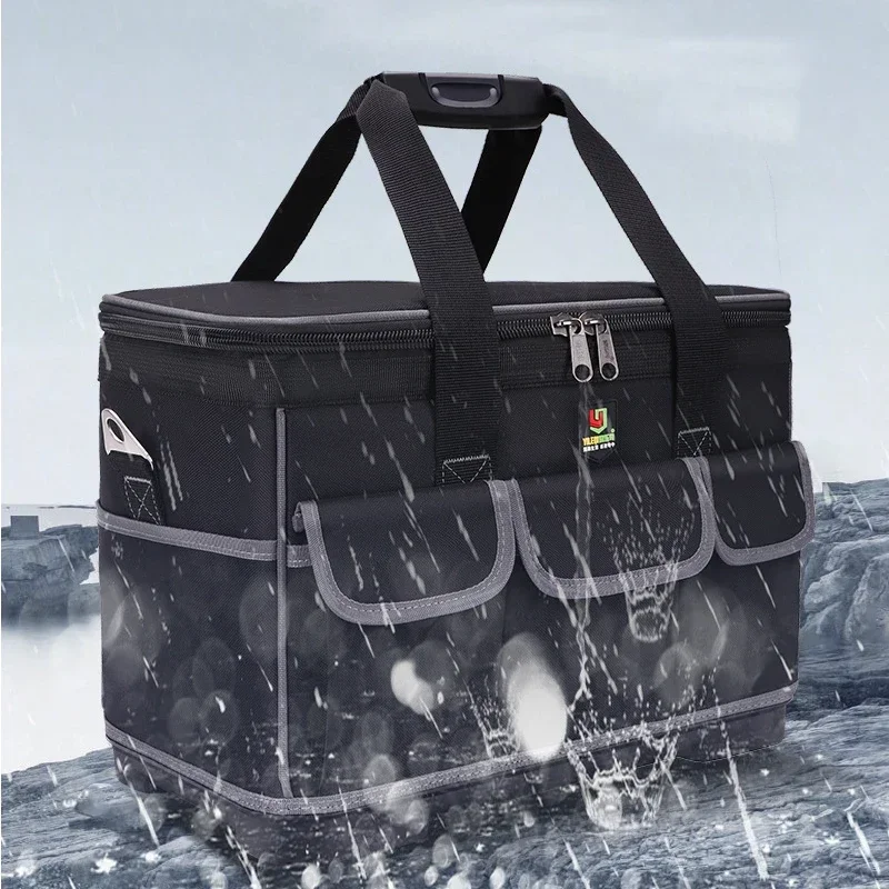 Multifunctional Tool Bag Pull Rod Plastic Bottom Thickened Kit Electrical Bag Woodworking Maintenance Large Tool Bag