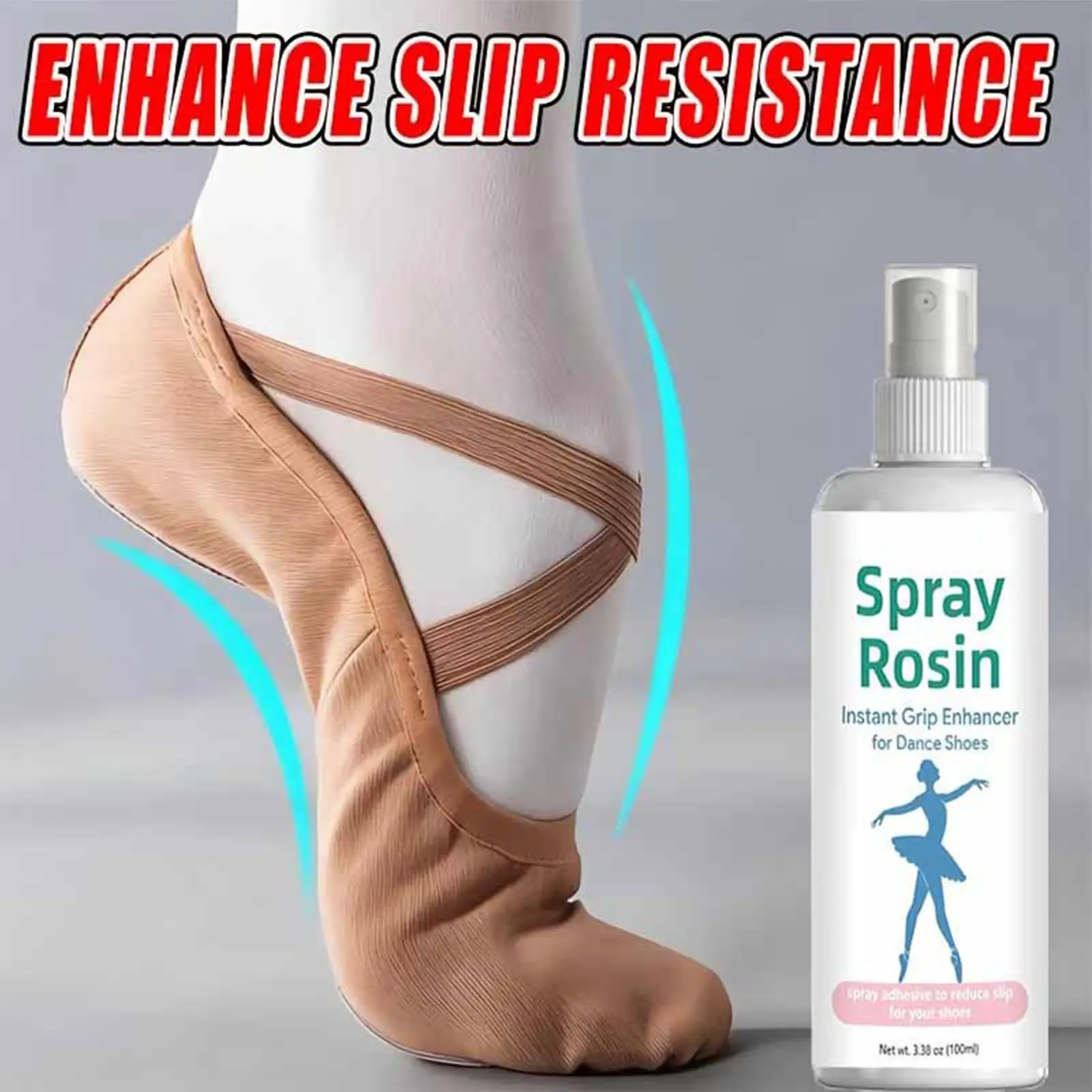 100ml  Rosin Spray For Dancers Non-Slip Portable Long-Lasting Pointe Shoes Grip Enhancer For Class Stage Preparations Auditions