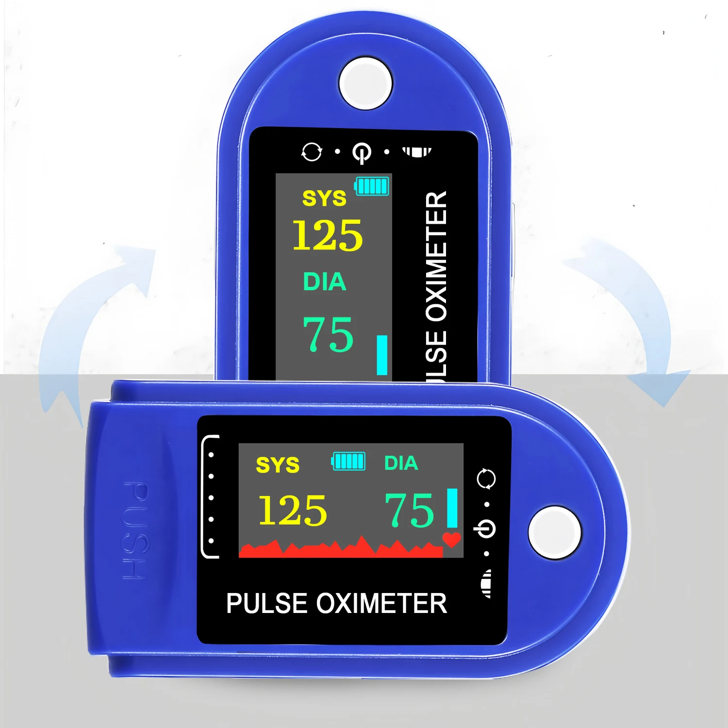 Finger Clip Sphygmomanometer And Oximeter 2-in-1  Pulse Blood Oxygen Saturation Monitor Pressure Meter Tonometer BP Blood Monito