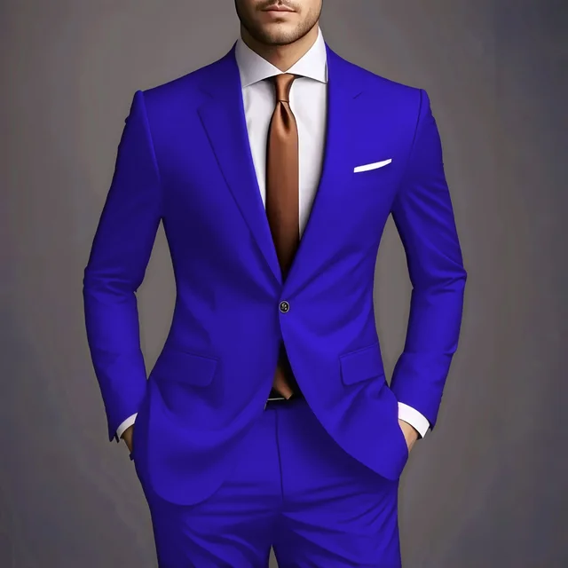 2026 New Luxury Elegant Men's Suits 2 Piece Set Fashion Korean Casual Slim Fit Social Groom Wedding Tuxedo 4