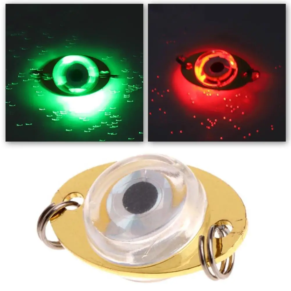 LED Fishing Lure Trap Light Underwater Fish Attractor Lure Light Eye Shape Press-resistant Luminous Fishing Bait Fishing Tools