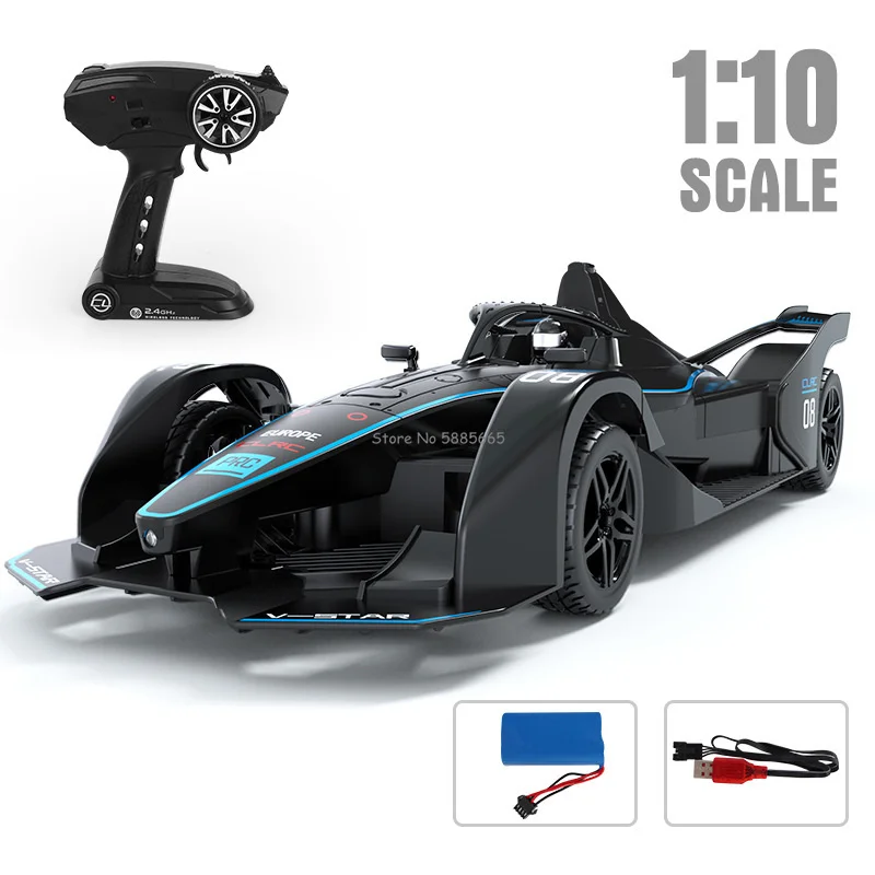 F1レーシングカー,リモコン付き,1:10スケール,大型,4輪幅51cm,LED照明,rcレーシング