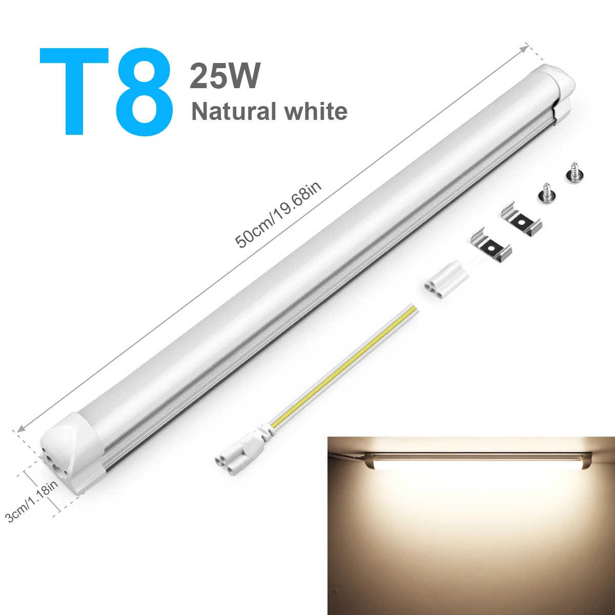 50CM T5 T8 Aluminium LED Licht Buis 15W 25W LED Lamp Buis 110V 220V voor Bureau Werkplaats Garage Magazijn Keukenkast Verlichting