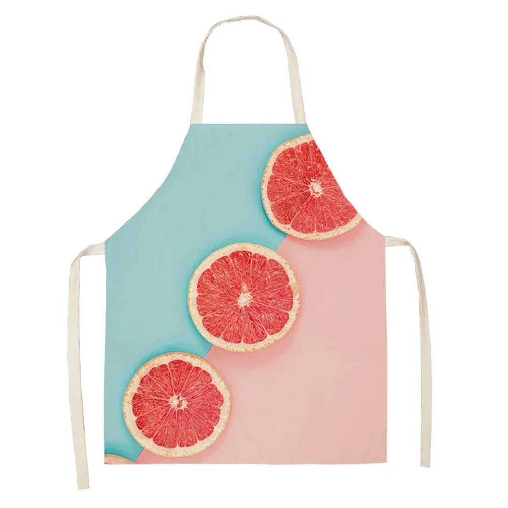 Summer Fruit Pattern Kitchen Apron Master Female Kitchen Hairdresser Children\'s Cute Apron 68X55CM