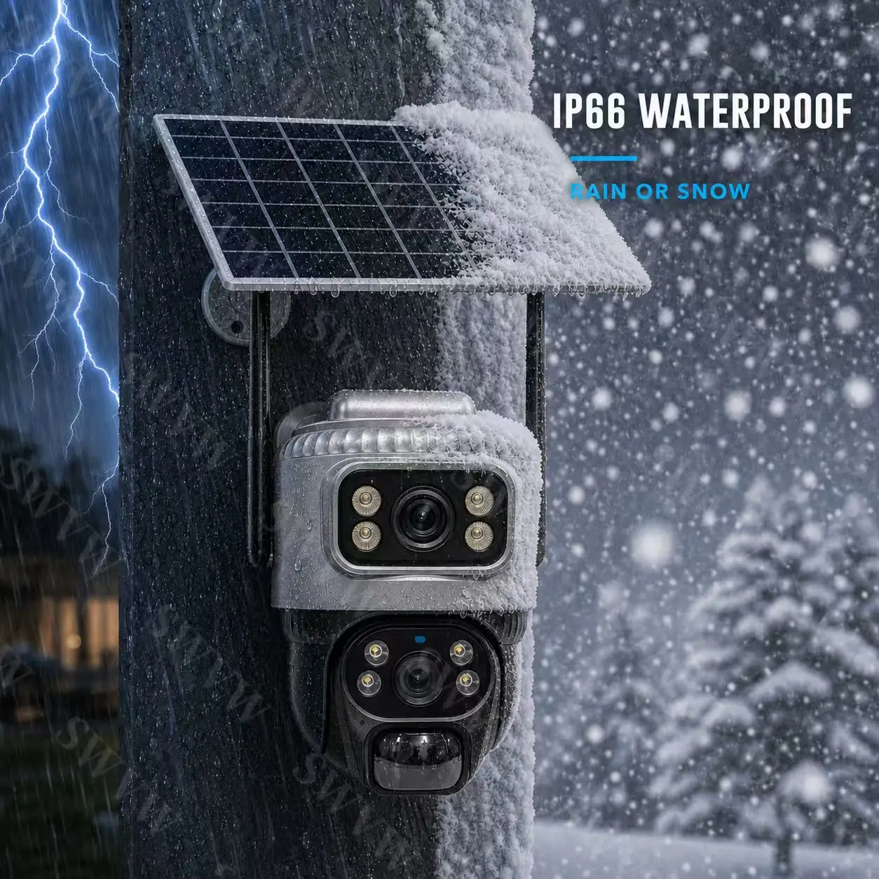 Caméra solaire V380 8MP 4K 4G SIM extérieure HD à double objectif avec zoom 10X PTZ, surveillance 360°, détection humaine PIR, vision nocturne CCTV, étanche IP66, alimentée par batterie rechargeable, caméra de surveillance WiFi, suivi humain IA, détection humaine PIR