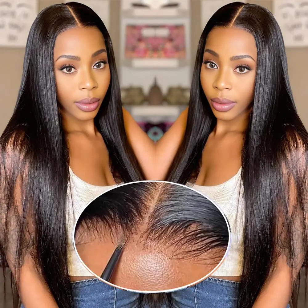 Glueless Wigs Human Hair 4x6 Lace Front Wig Straight Wear And Go Wigs Pre Cut Lace Glueless Wig Ready To Wear Human Hair Wigs