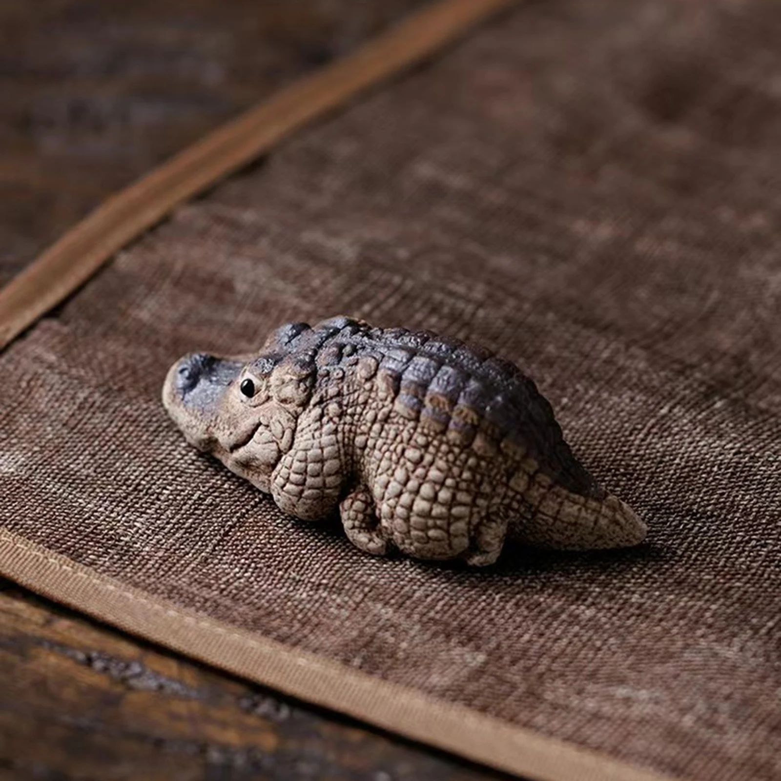 Gliniany krokodyl krokodyl Mini herbata Kung Fu figurka urocza dekoracja krokodyla miniatury domowe Ornament dekoracyjny stołowe — zdjęcie 4