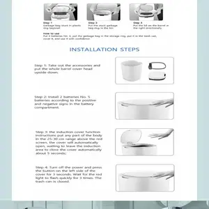 Auto-Sensing Trash Can 12L - Smart Waterproof Electric Garbage Bin for Kitchen/Bathroom, Touchless White Trash Can with Lid 10 best sales garbage bin kitchen - №2