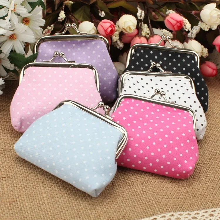 New Mini Retro Dot Design Lady Small Purse Portable Coin Bag for Women Girls Fashion Wallets Lipstick Wallet Bags