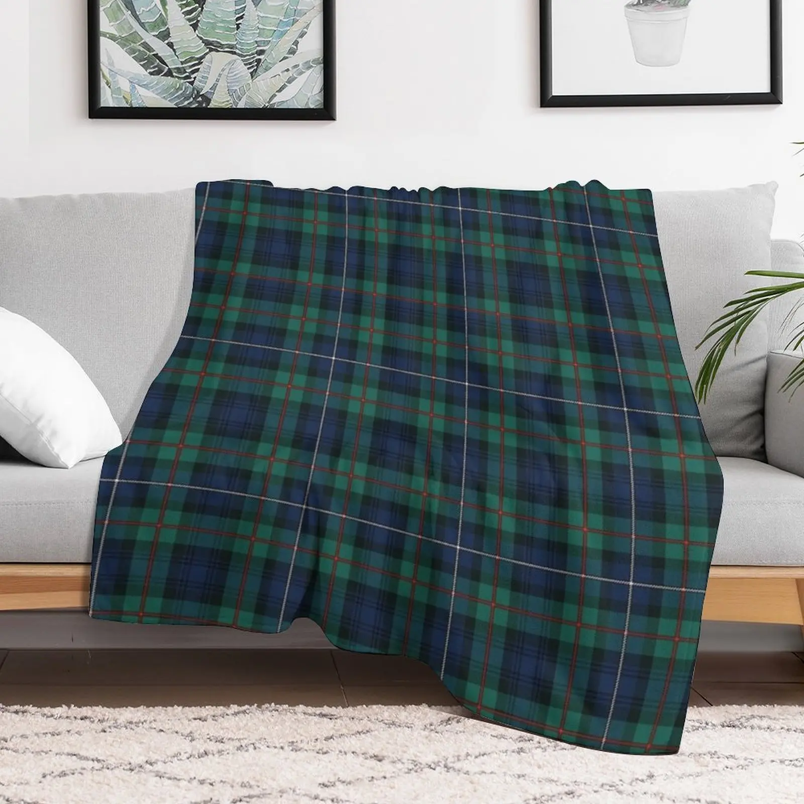 Robertson Plaid Tartan Pattern Throw Blanket Decorative Sofa Thins Blankets