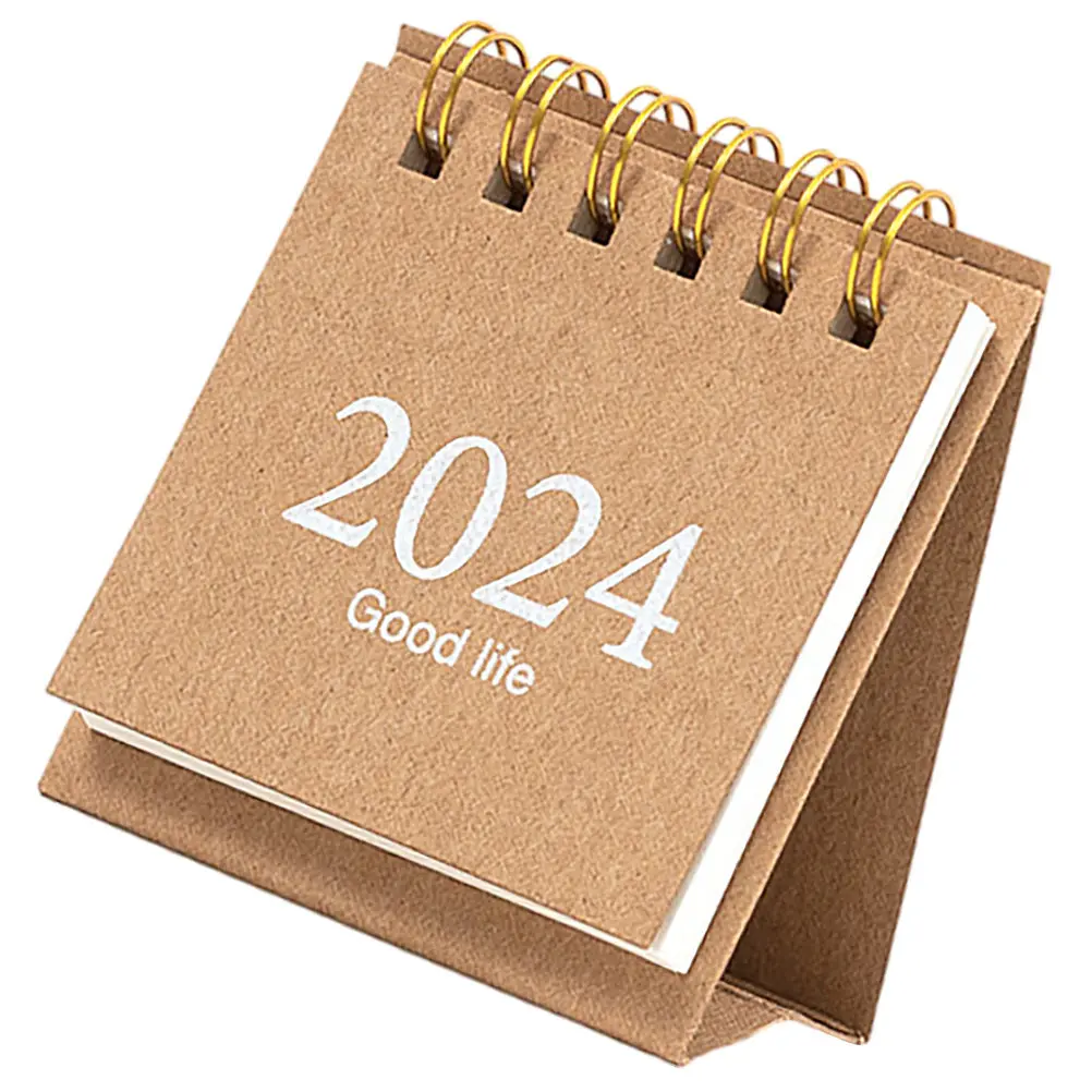 

2024 Table Calendar Mini Size Sturdy Paper Desktop Calendar for Desk Countertop Space Saving Organizer Home Office Decor Gift