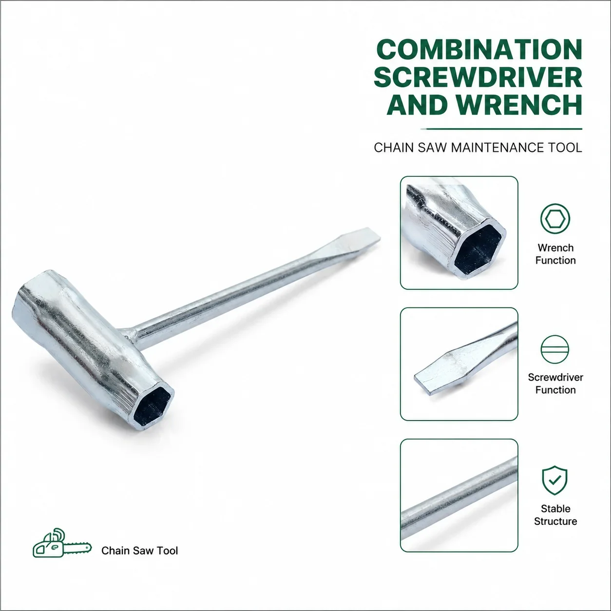 5PCS Kit Chainsaw Scrench T Wrench 13mm x 19mm Bar Spanner Combination Screwdriver Wrench For Stihl 023 025 MS250 026 024