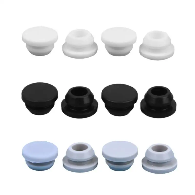 New 4Pcs Silicone Plug,Rubber Stopper Protective Softness Black 8mm Buckle Hole Sealing Non-slip Foot Mat