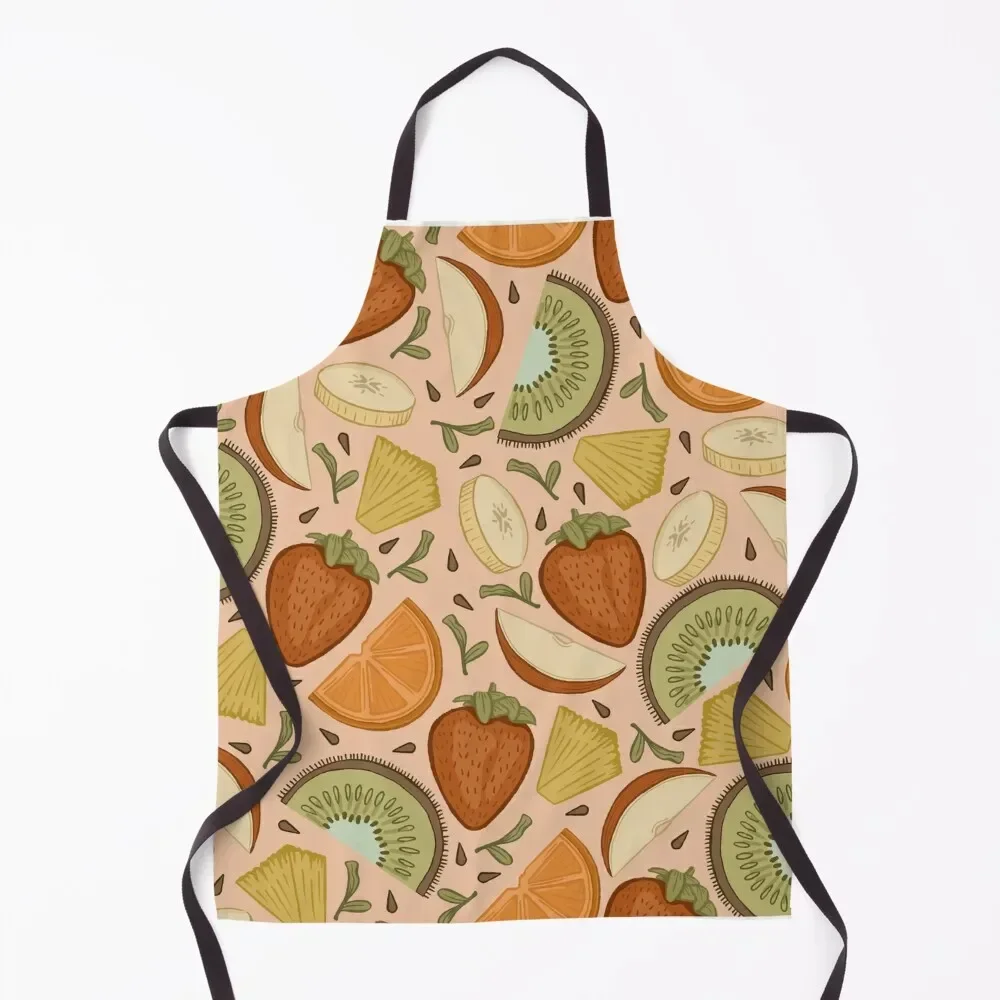 

Pink Fruit Salad Apron Women's Home Clothes Kitchen Things And For Home Apron