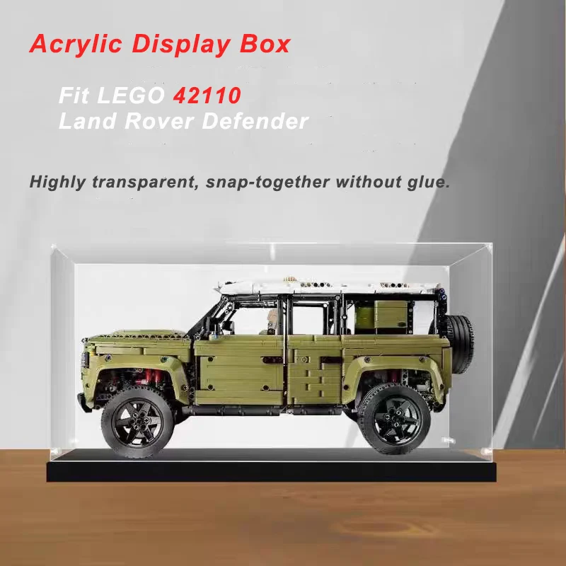 Clear Acrylic Display Box Case for 42110 Land Rover Car Model Dust Cover Pre Made Box Storage Case (Not includes the Blocks)
