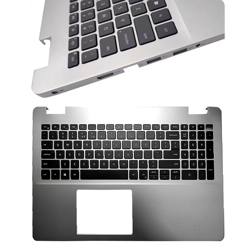 

Оригинальная новая американская клавиатура для ноутбуков Dell Inspiron 5593, упор для рук, верхний верхний чехол со сменной крышкой для клавиатуры, серебристый 07G0RN