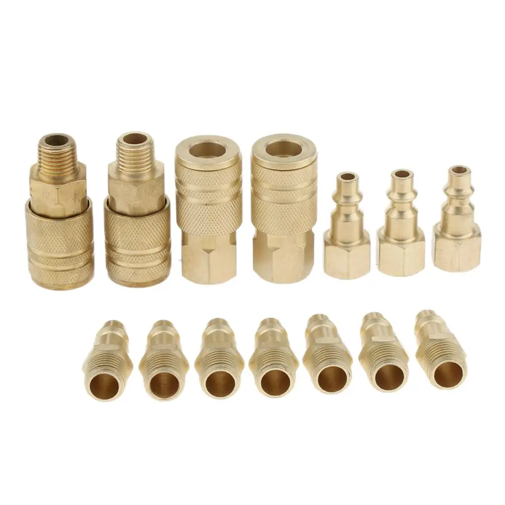 14 Pcs Heavy Duty Quick Coupler Set Connector Fittings 1/4 inch NPT Tools Plug