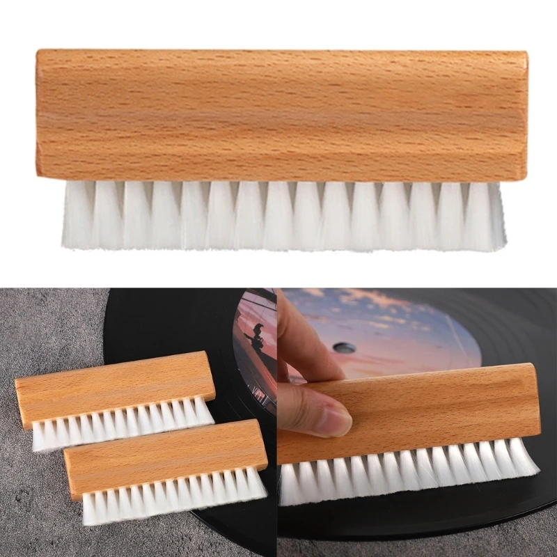 Brosse nettoyage disques vinyles, poils en Nylon doux, pour les amateurs vinyles F19E