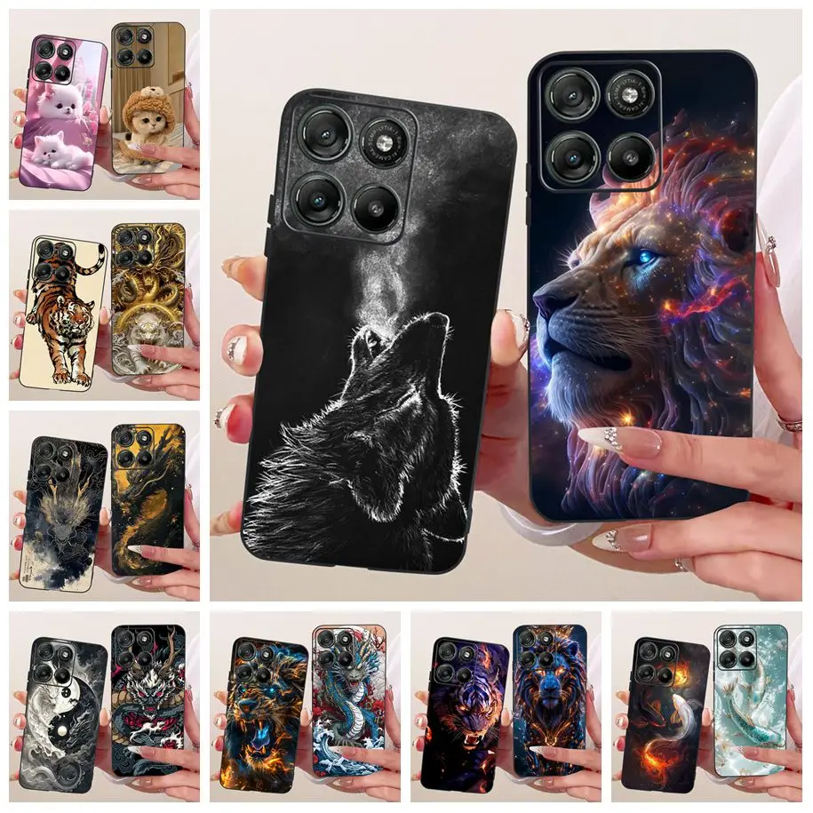 Funda de silicona suave con dibujos de león, lobo y dragón para Motorola Moto G67 Power, Funda para Motorola Moto G57 Power XT2537-5