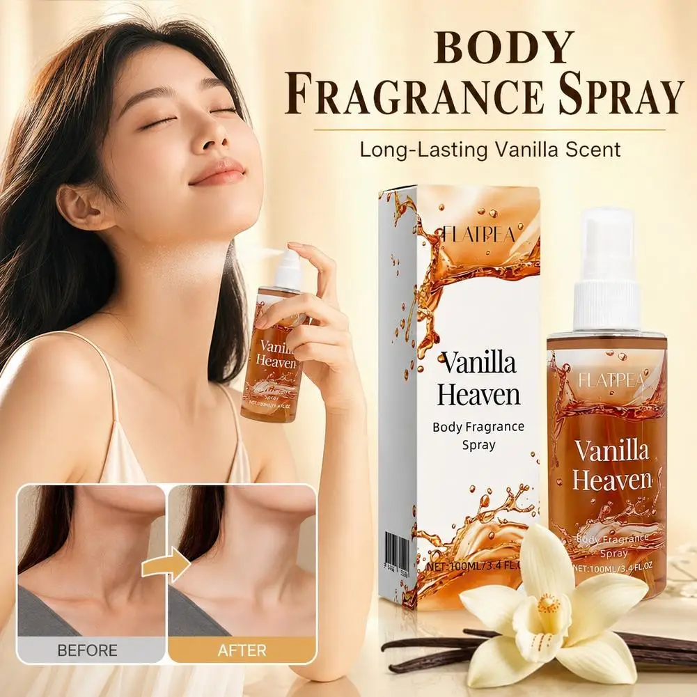 100ml Portable Vanilla Body Spray Gentle Non-Irritating Formula Long-Lasting Light Scent Air Freshener Christmas Gift 2026 1pc