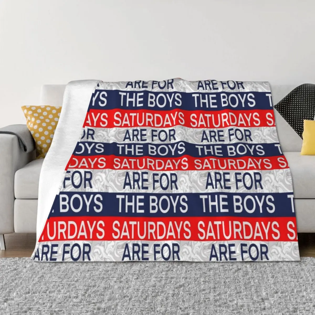 

Saturday’s Are For The Boys Throw Blanket Soft Luxury Vintage Large Blankets