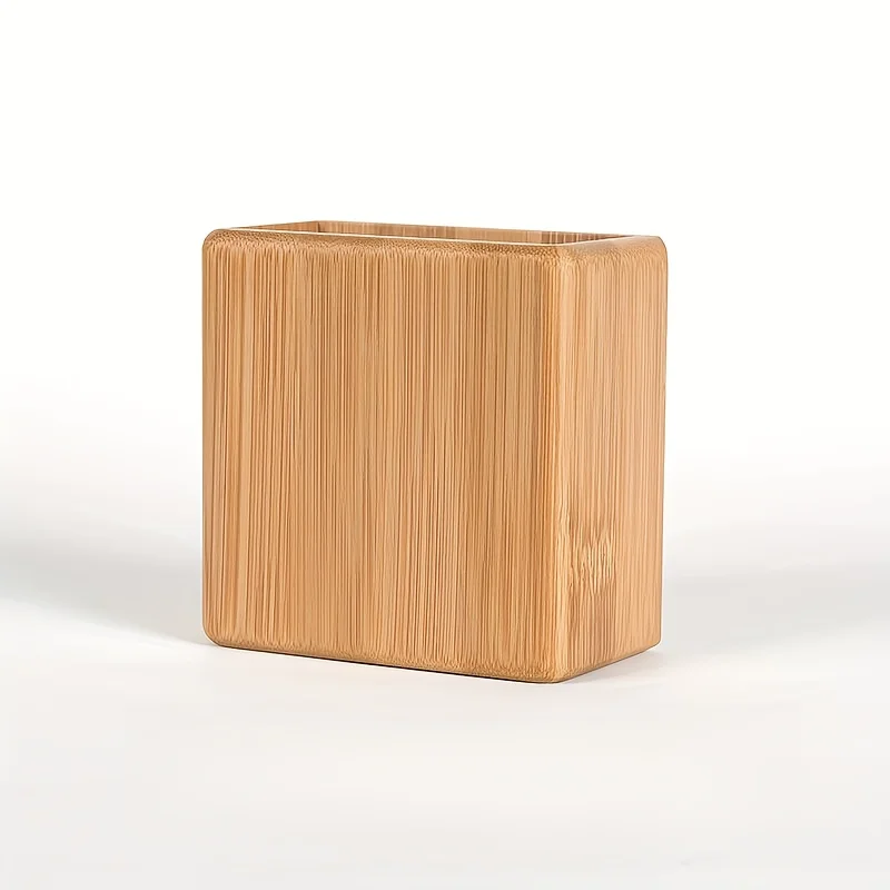 Bamboo Wall-Mounted Storage Organizer - No-Drill, Multi-Use Holder for TV & Air Conditioner Remote Controls with Port