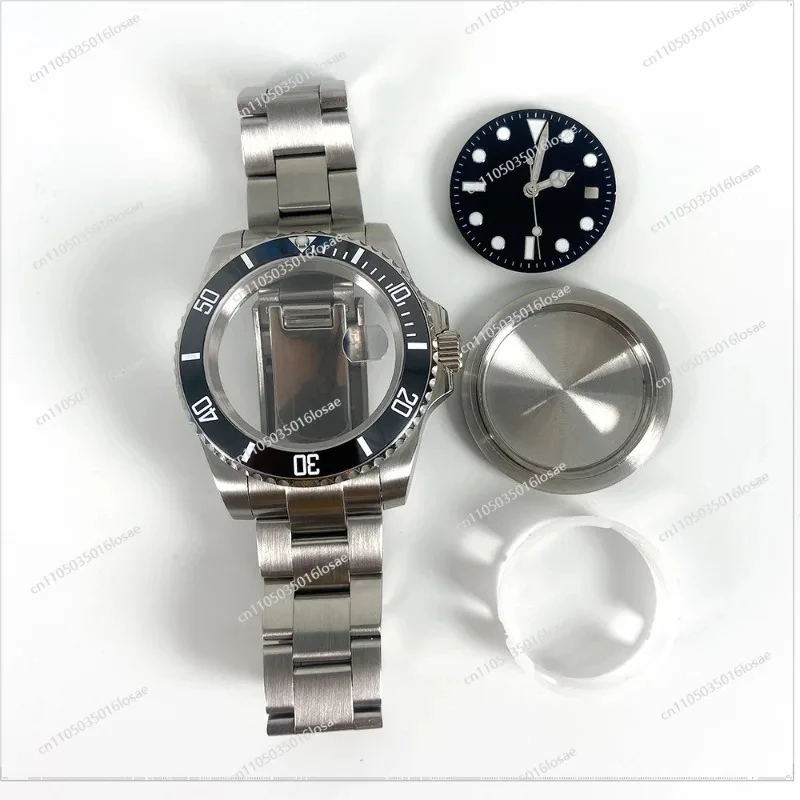 40mm Watch Fittings Stainless Steel Band Glass Ring Fit 82152813 Movement Ceramic Shell Parts