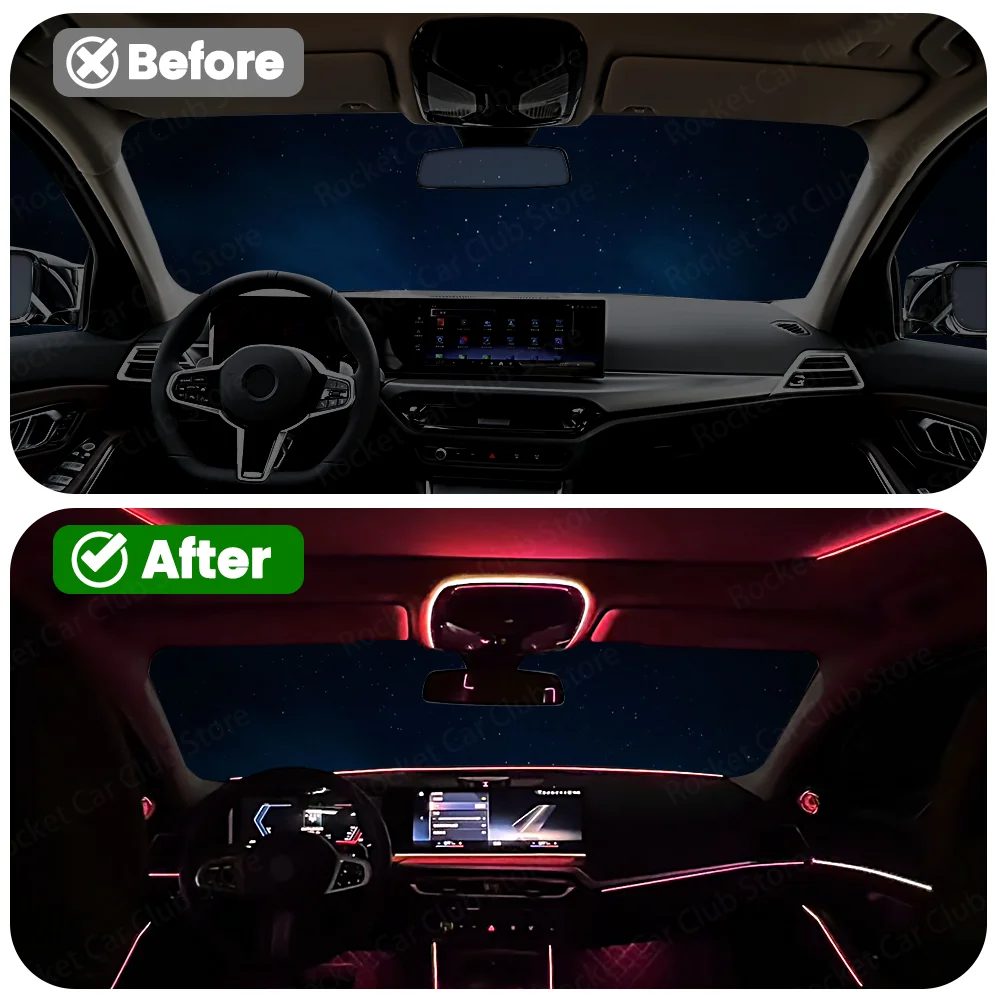 For BMW 2 3 4 5 6GT 7 8 Series G20 G30 G05 G06 G07 G01 G60 G70 Car LED 11 Color Ambient Light Wired Reading Light