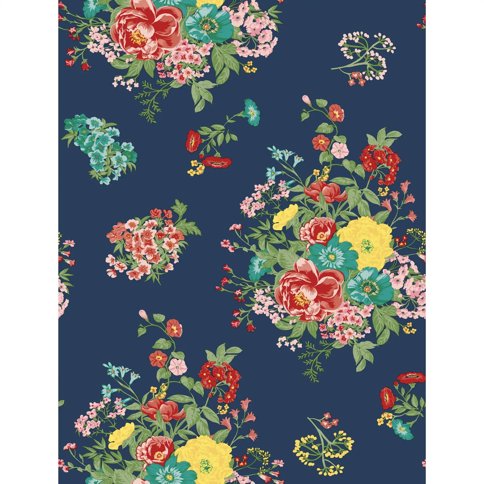 

Blue Fancy Flourish Floral Peel and Stick Wallpaper, 20.5" x 18'