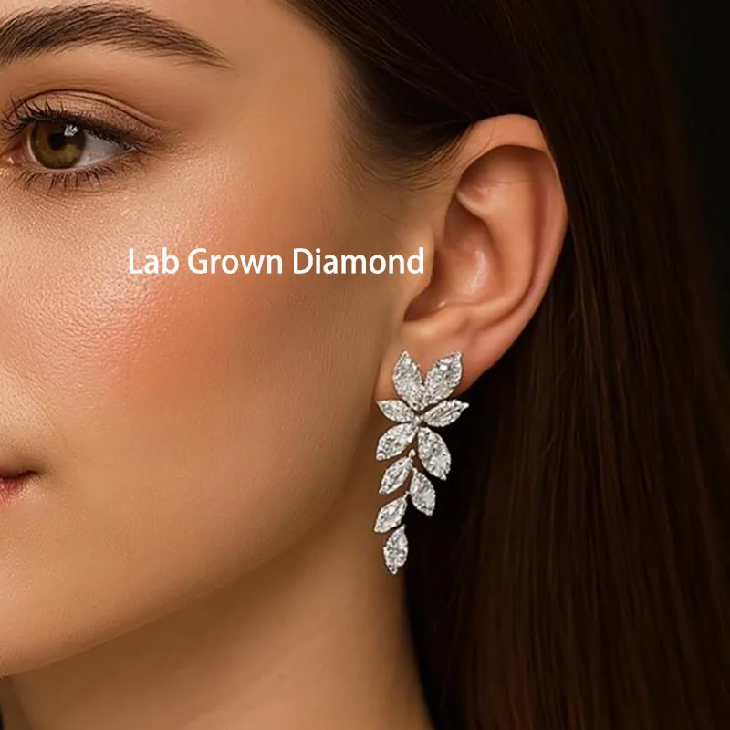 

6.50CTW DEF / VS VVS Marquise Lab Grown Diamond Earrings Push Back 14K 18K Gold Options Luxury Gift for Her